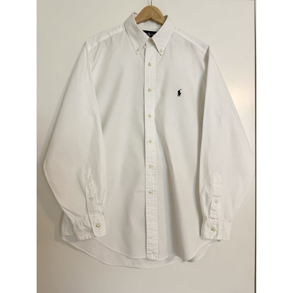 Ralph Lauren Yarmouth White Oxford Shirt Mens Size 16-34 100% Cotton